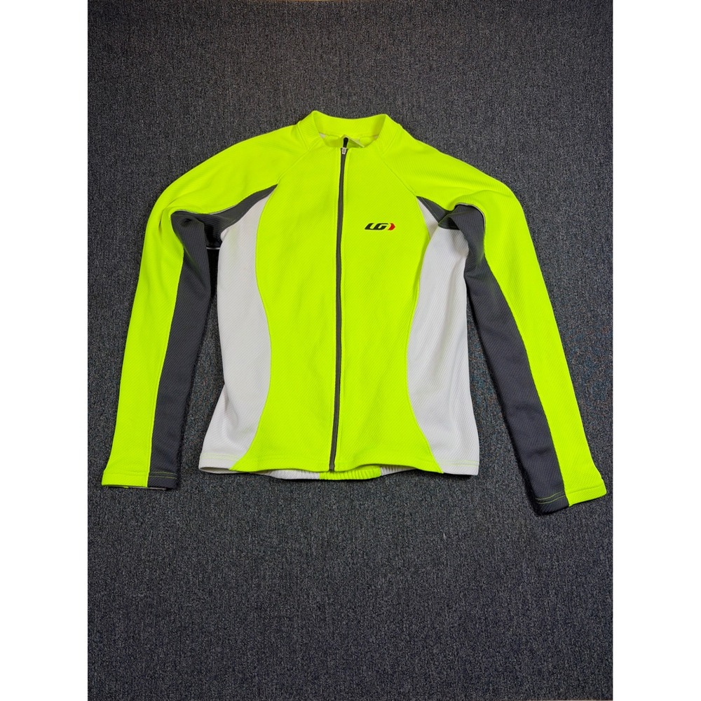 Louis Garneau Tirreno Thermal Cycling Jersey‎ Womens XL Neon Yellow Full Zip LG